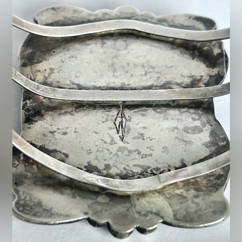 BEAUTIFUL “ONE OF A KIND” 2” KINGMAN Turquoise Silver Artisan STATEMENT Bracelet - Picture 12 of 16